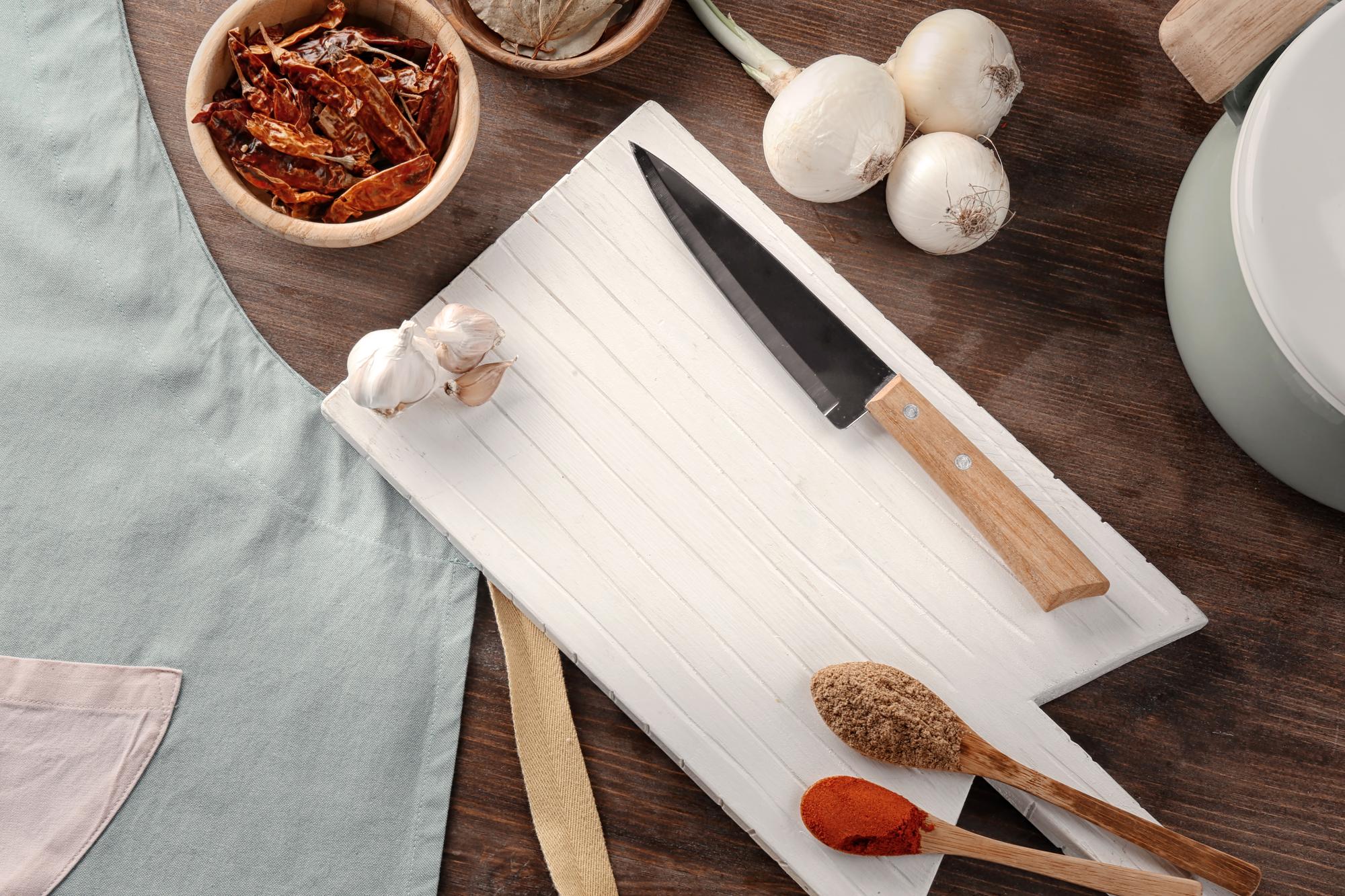 Workshop table with ingredients and recipe notes